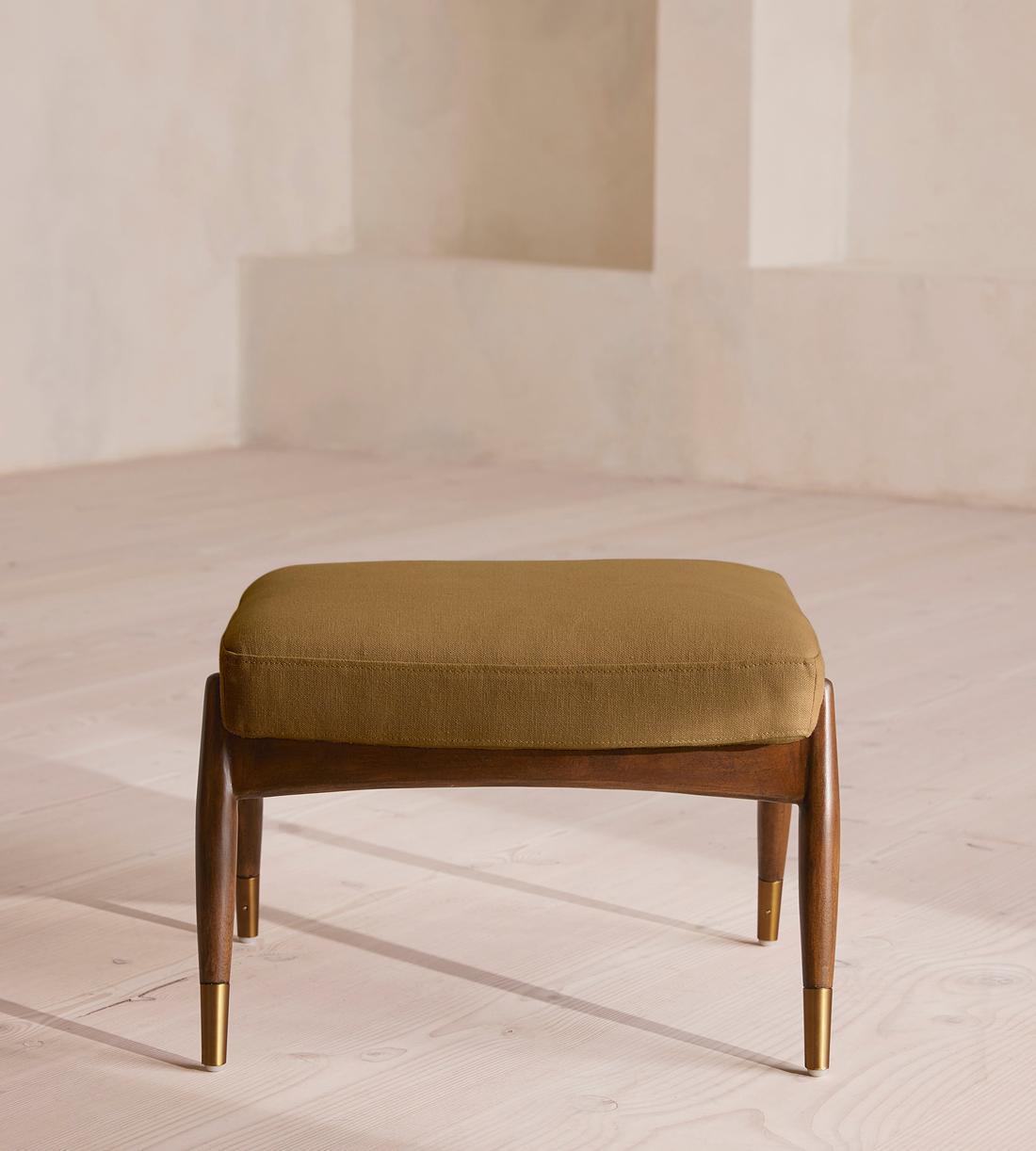 Theodore Footstool - Linen - Ochre - Listing - Image 2