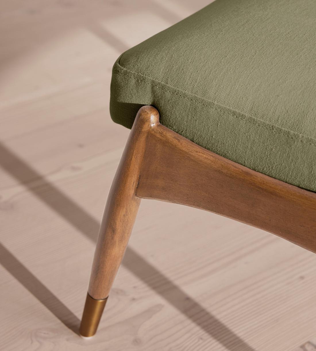 Theodore Oak Footstool - Linen - Sage - Images - Image 3