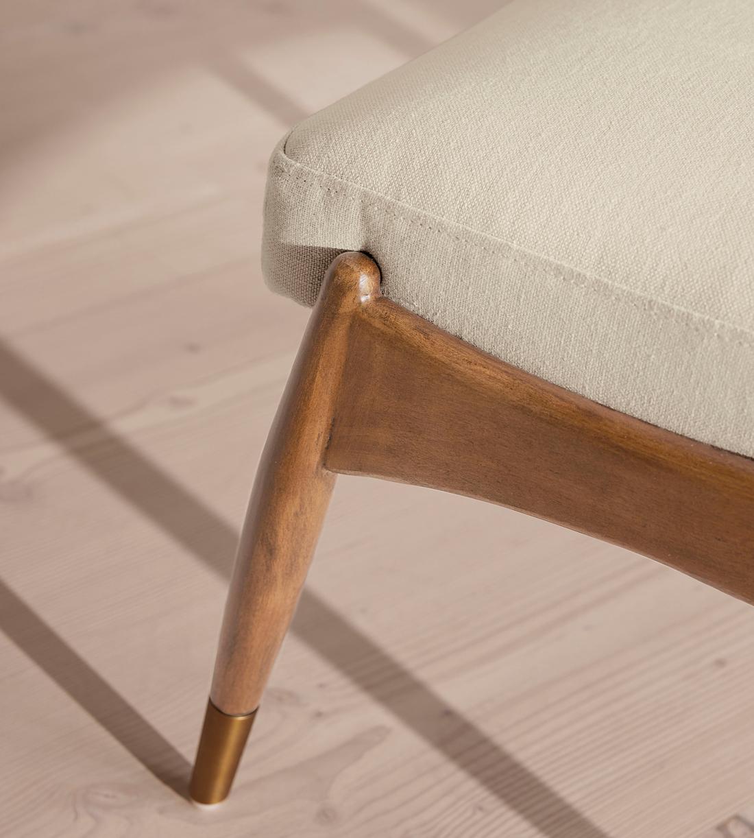 Theodore Oak Footstool - Linen - Bisque - US - Images - Image 3