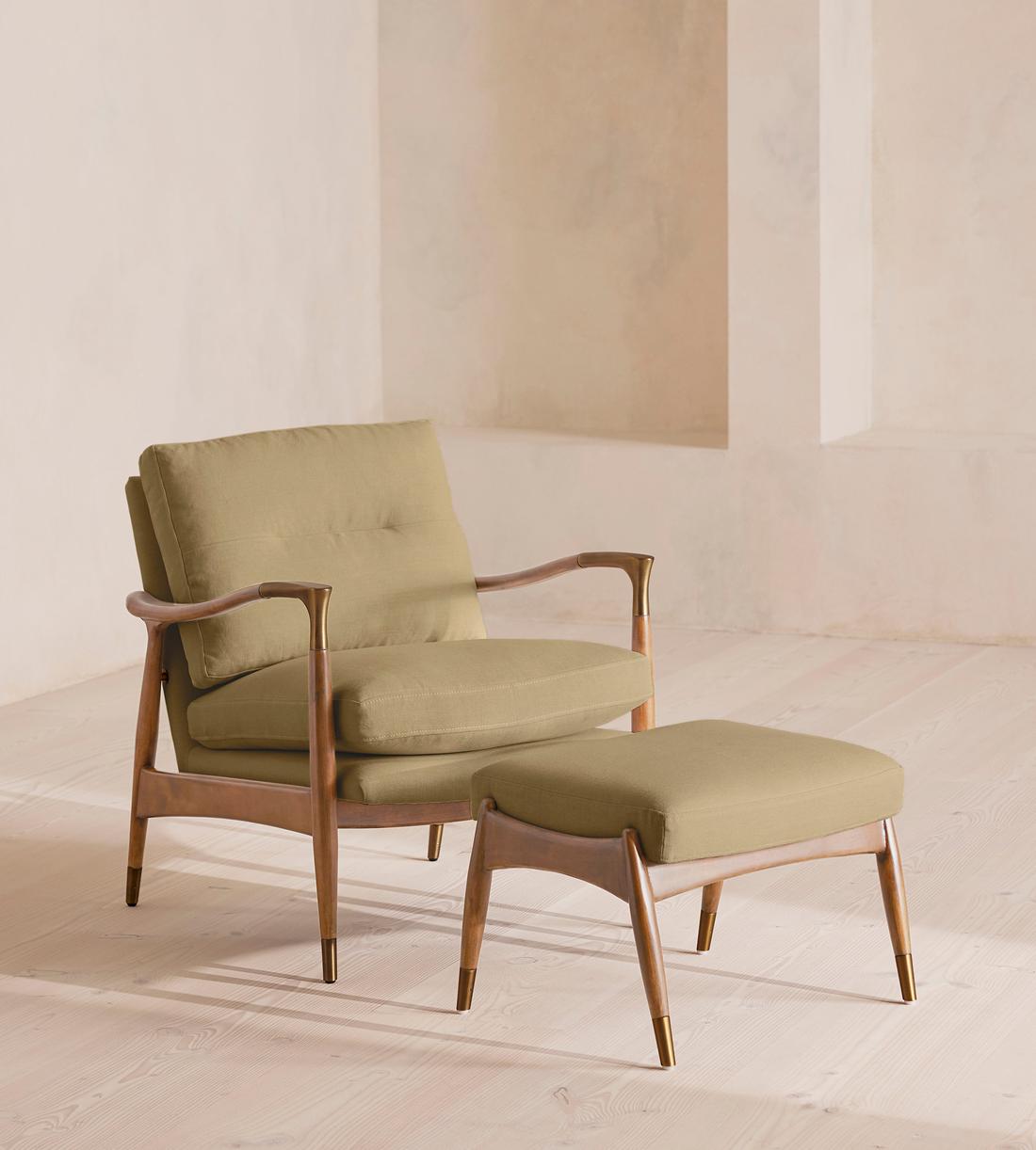 Theodore Oak Footstool - Linen - Wheat - US - Images - Image 5