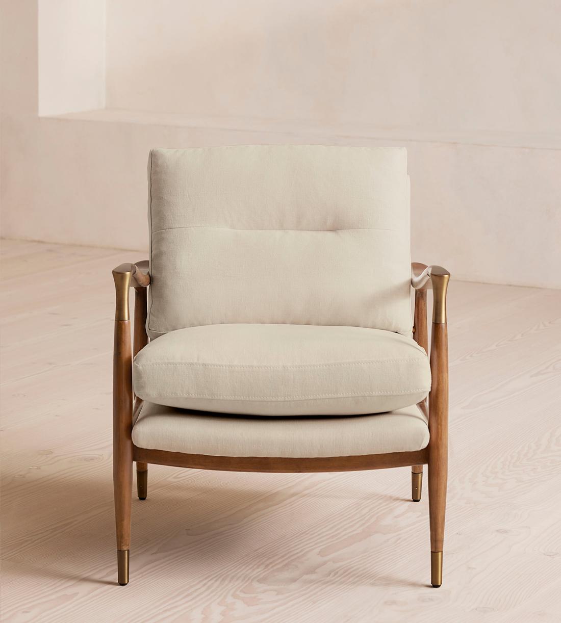 Theodore Oak Armchair - Linen - Bisque - Listing - Image 2