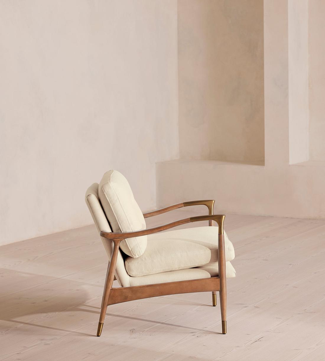 Theodore Oak Armchair - Linen - Bisque - US - Images - Image 3