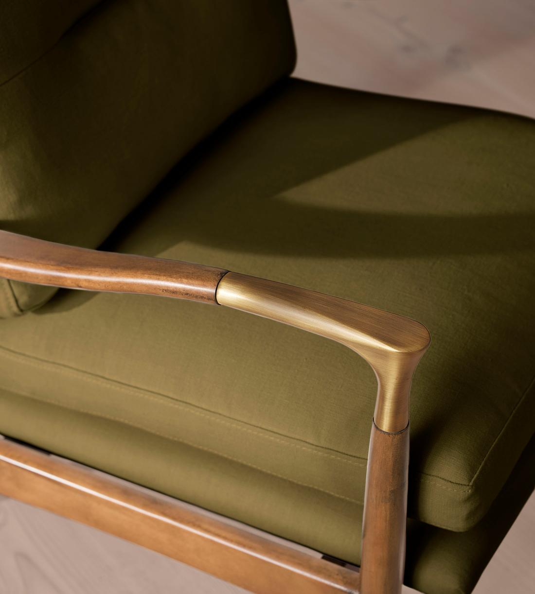 Theodore Oak Armchair - Linen - Olive - US - Images - Image 6