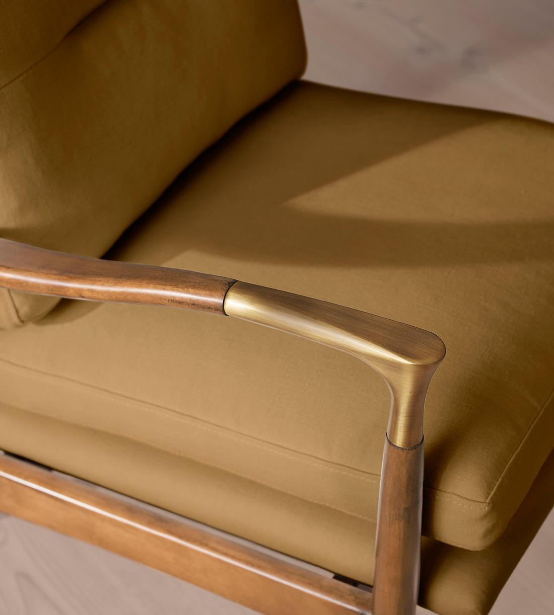 Theodore Oak Armchair - Linen - Ochre - Images - Image 7