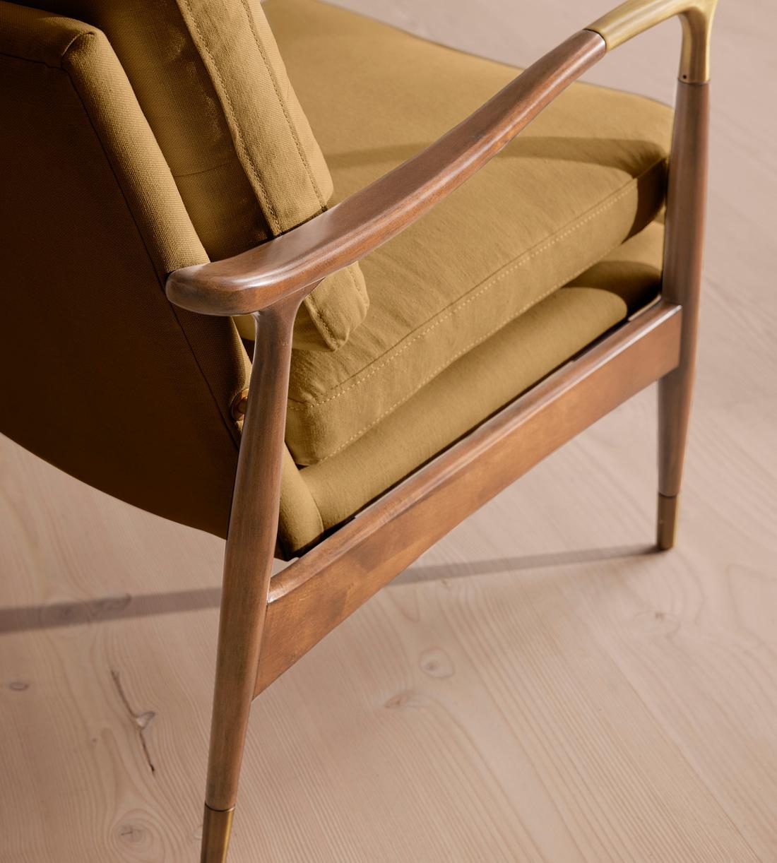 Theodore Oak Armchair - Linen - Ochre - Images - Image 8