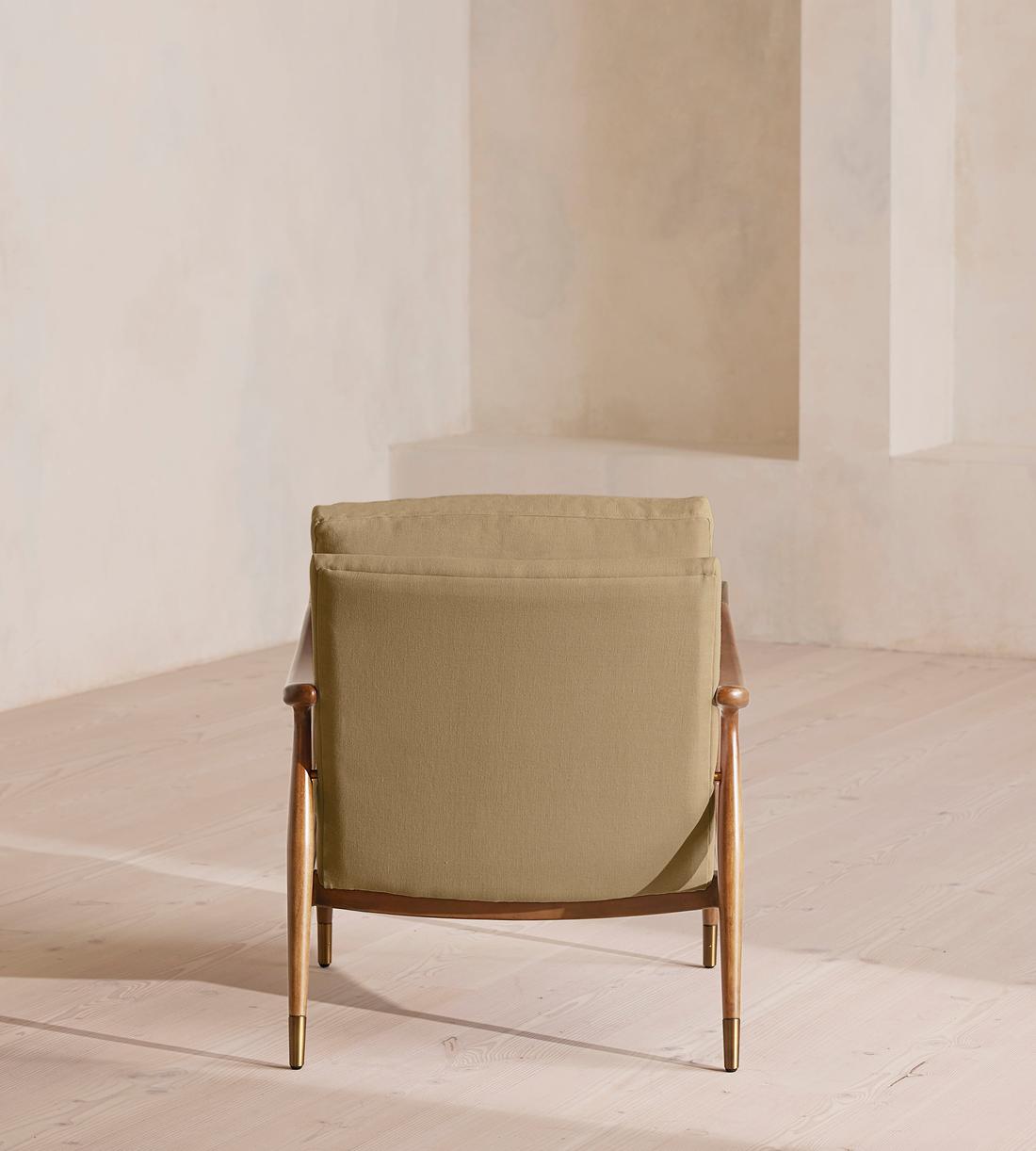 Theodore Oak Armchair - Linen - Wheat - Images - Image 4