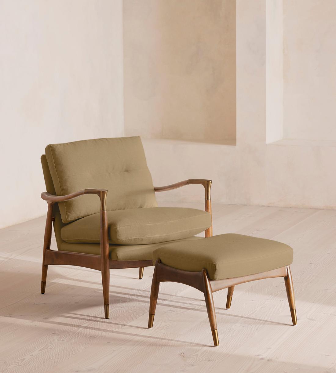 Theodore Oak Armchair - Linen - Wheat - Images - Image 5