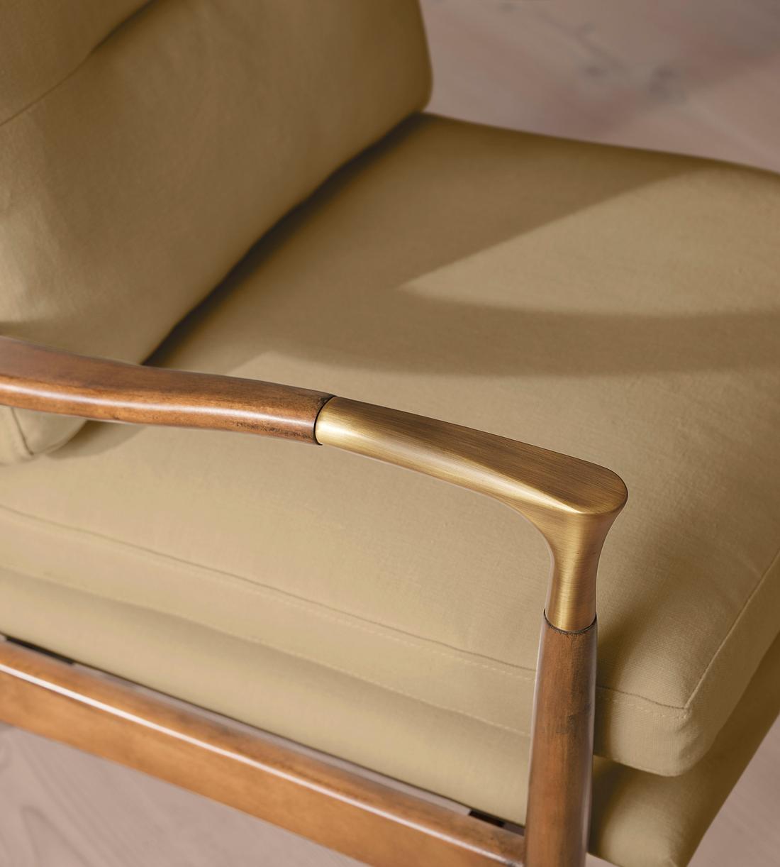 Theodore Oak Armchair - Linen - Wheat - Images - Image 7