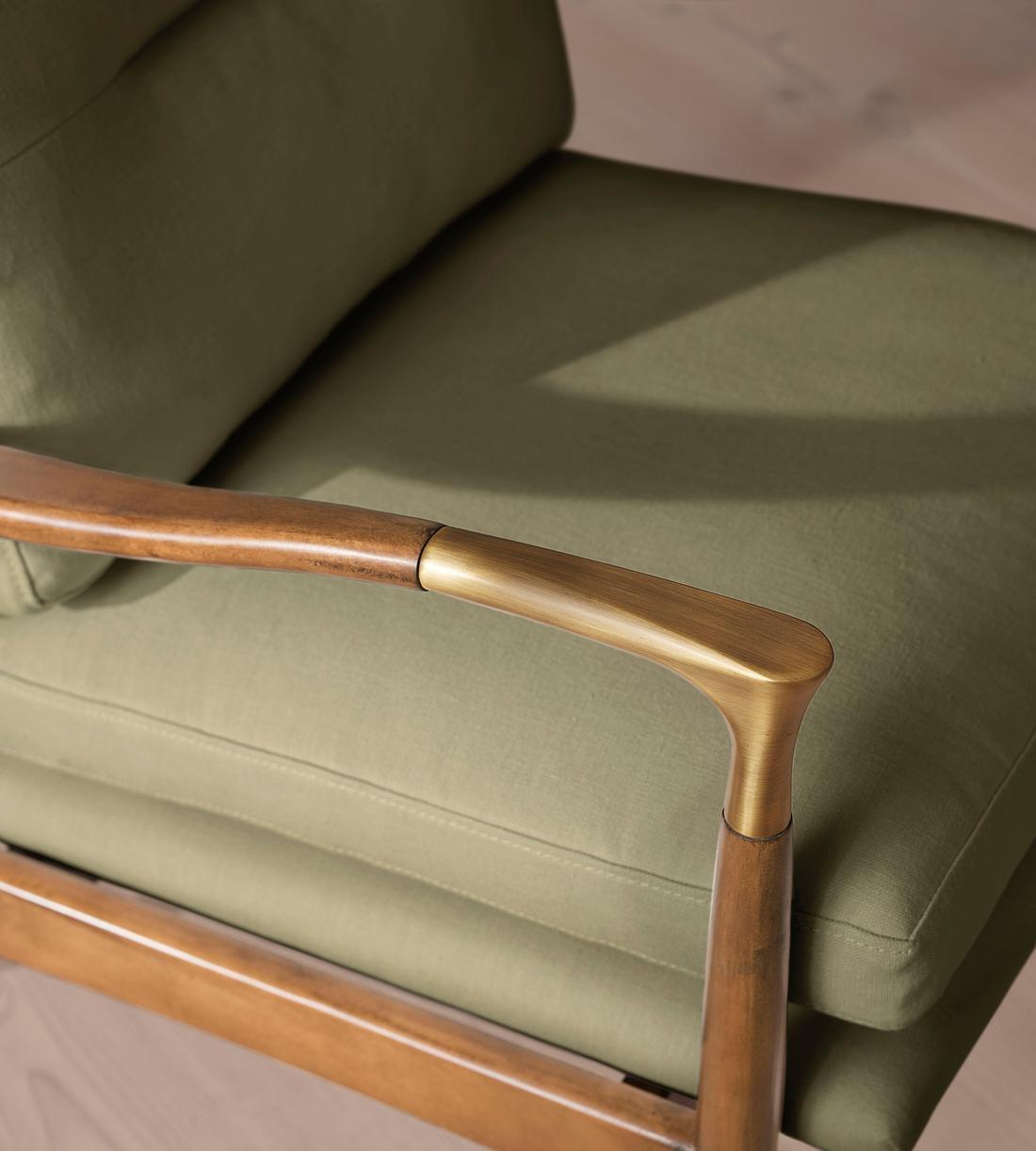 Theodore Oak Armchair - Linen - Sage - Images - Image 7
