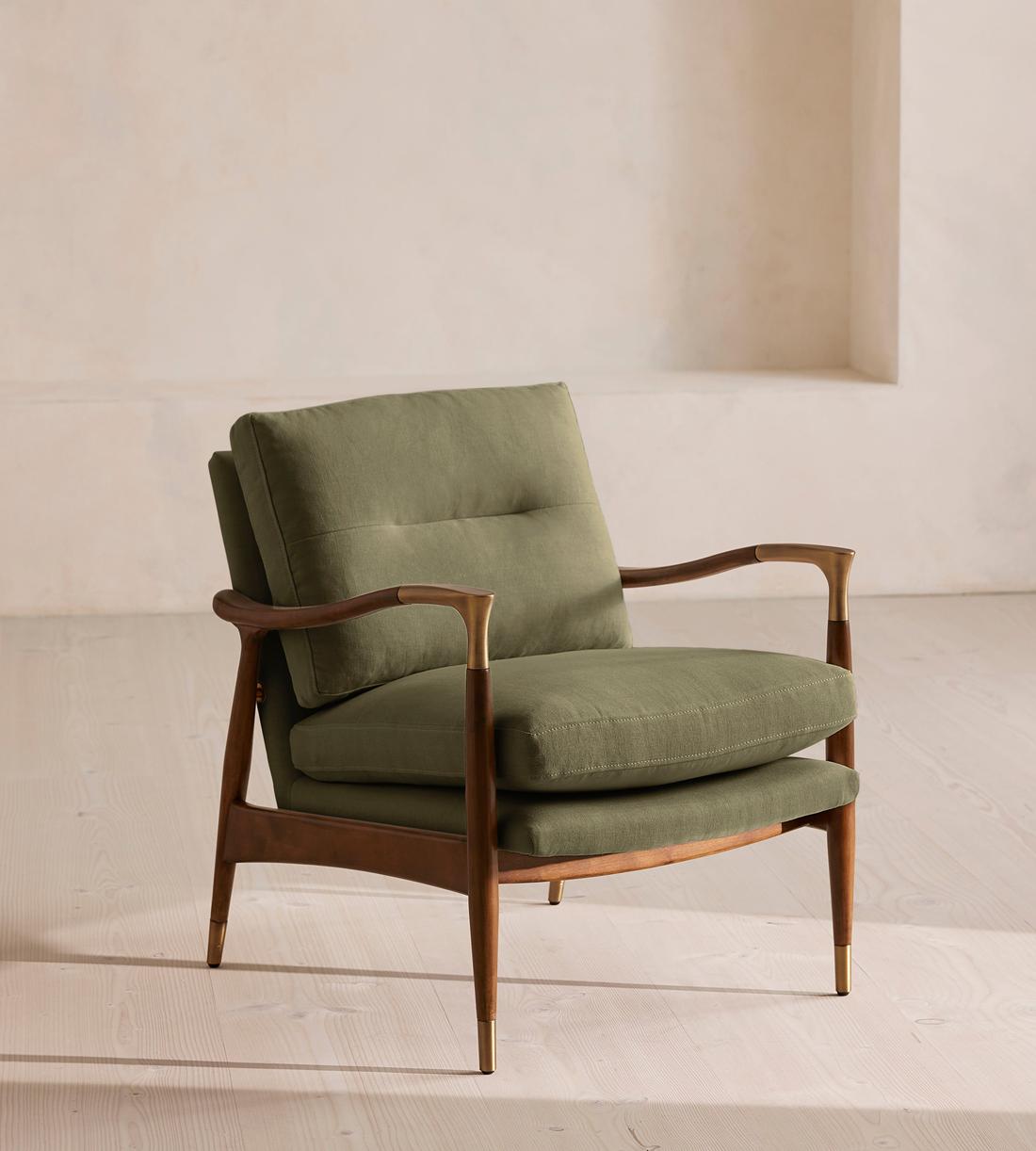 Theodore Armchair - Linen - Sage - US - Listing - Image 1