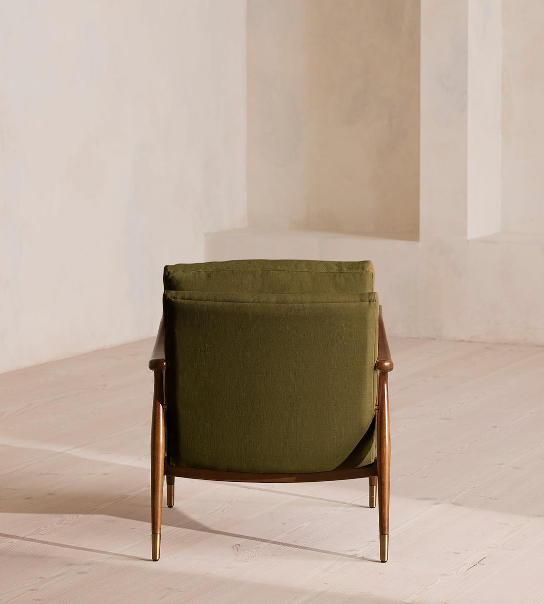 Theodore Armchair - Linen - Olive - Images - Image 4