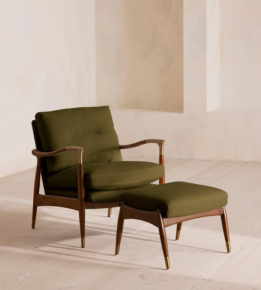 Theodore Armchair - Linen - Olive - Images - Image 5