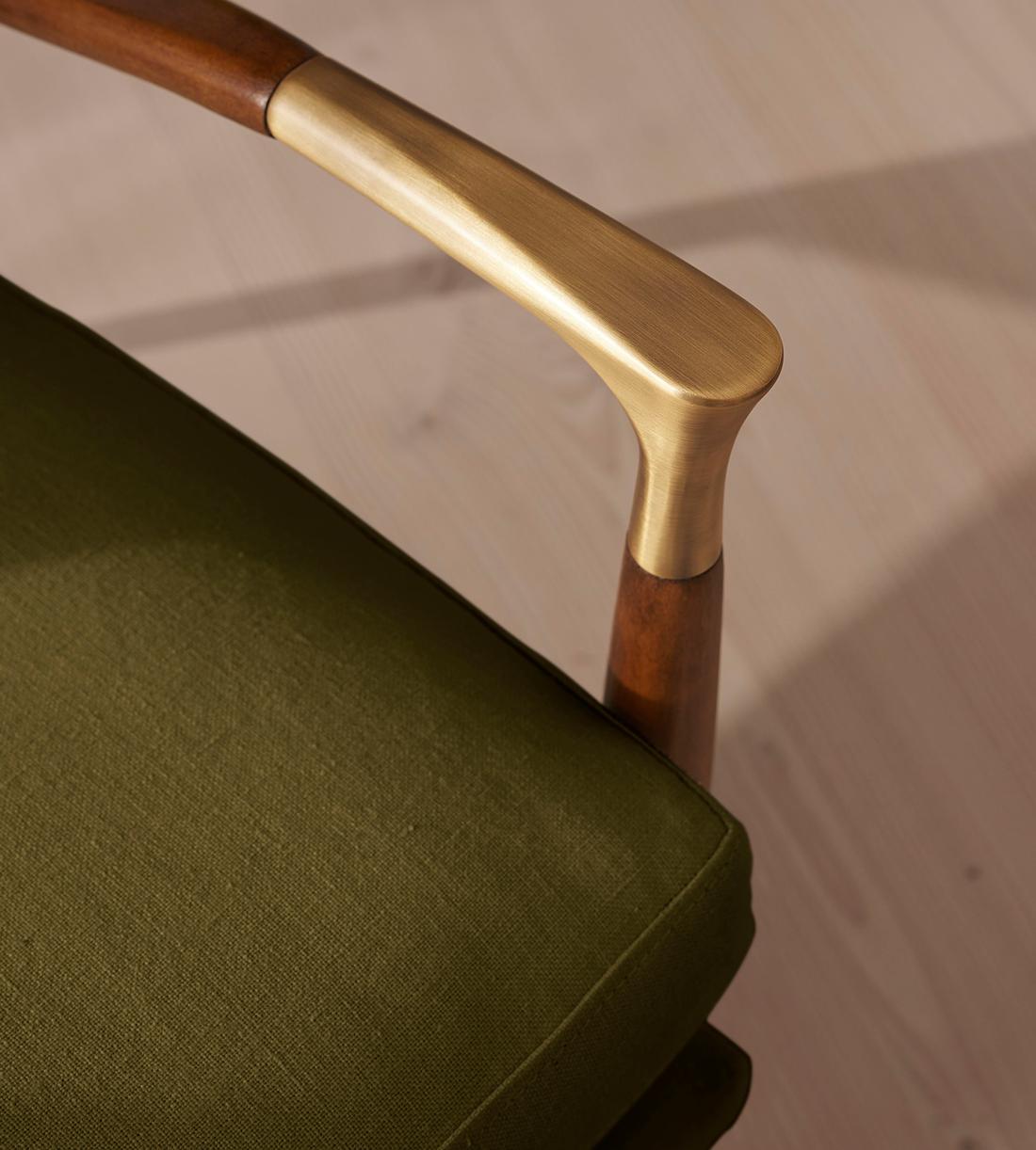 Theodore Armchair - Linen - Olive - Images - Image 6