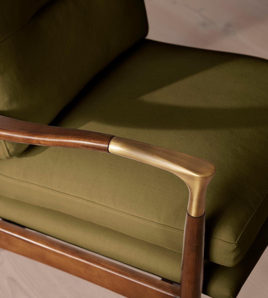 Theodore Armchair - Linen - Olive - Images - Image 7