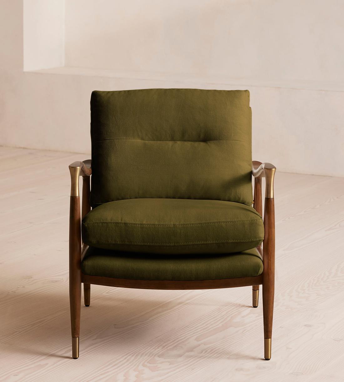 Theodore Armchair - Linen - Olive - US - Listing - Image 2