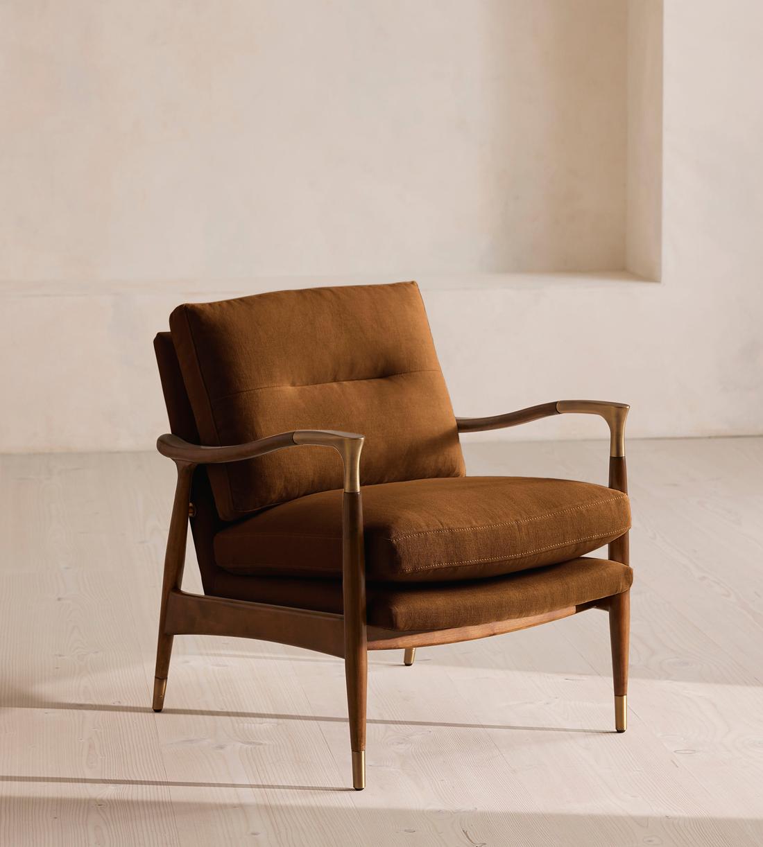 Theodore Armchair - Linen - Terracotta - UK - Listing - Image 1