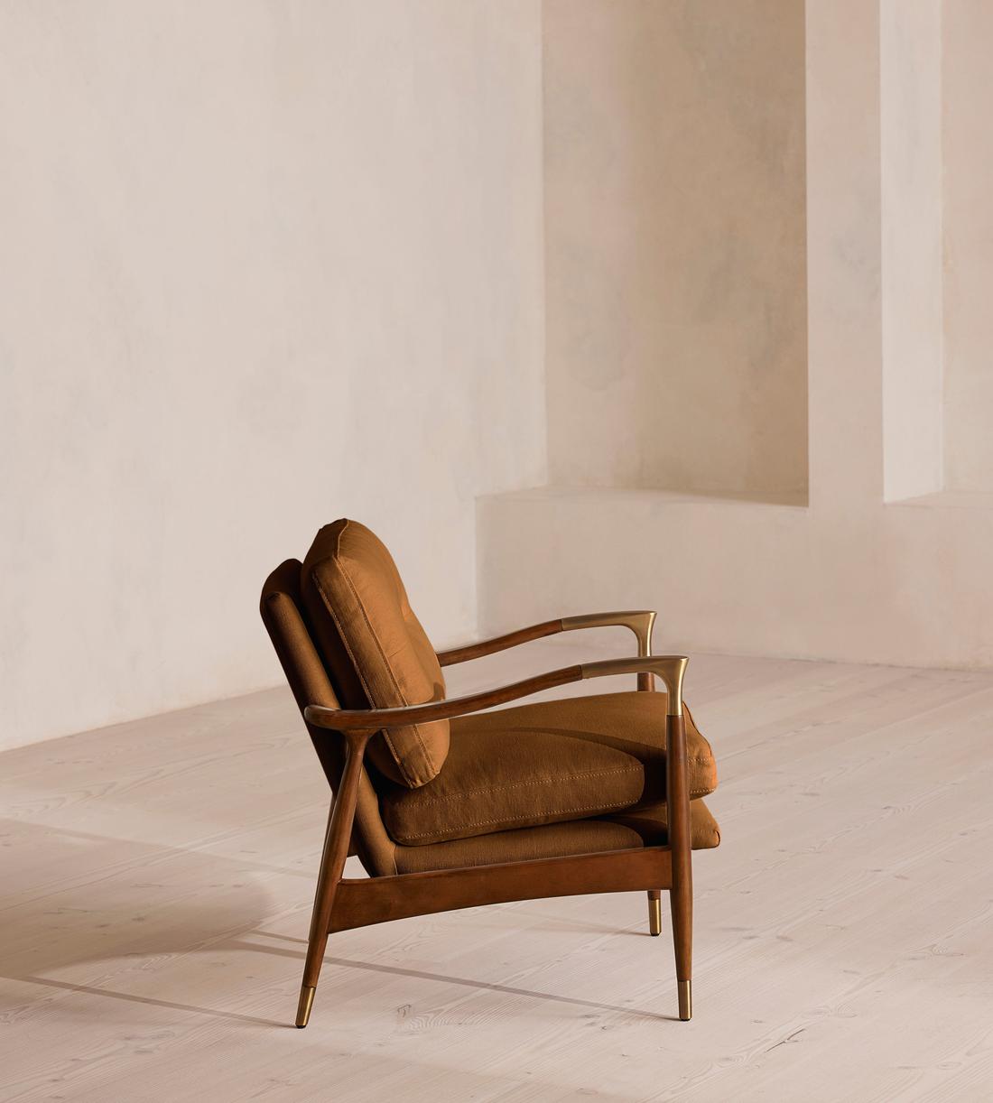 Theodore Armchair - Linen - Terracotta - US - Images - Image 3