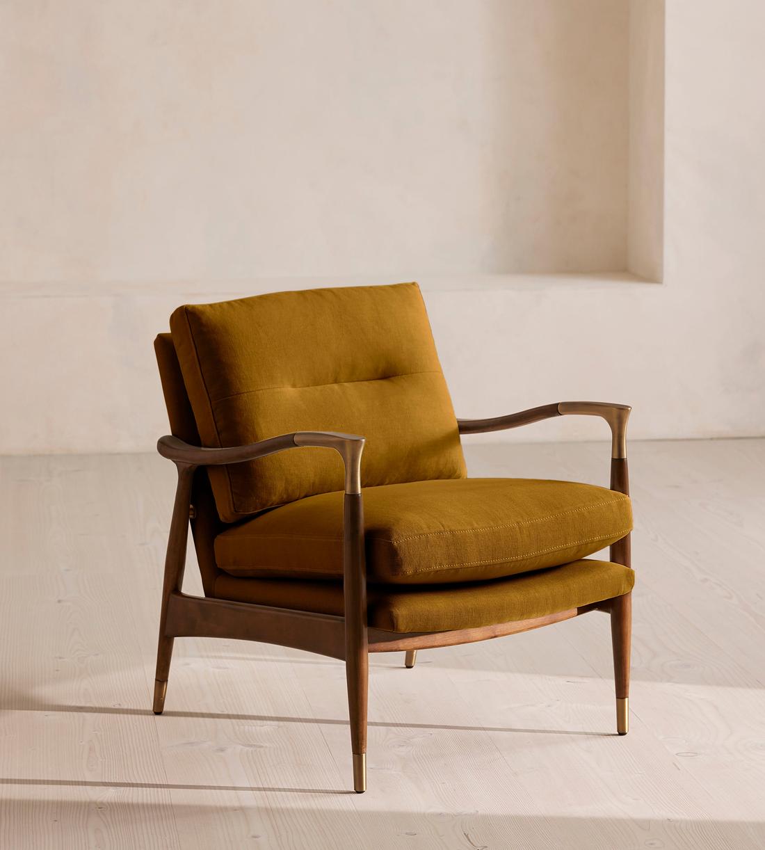 Theodore Armchair - Linen - Turmeric - UK - Listing - Image 1