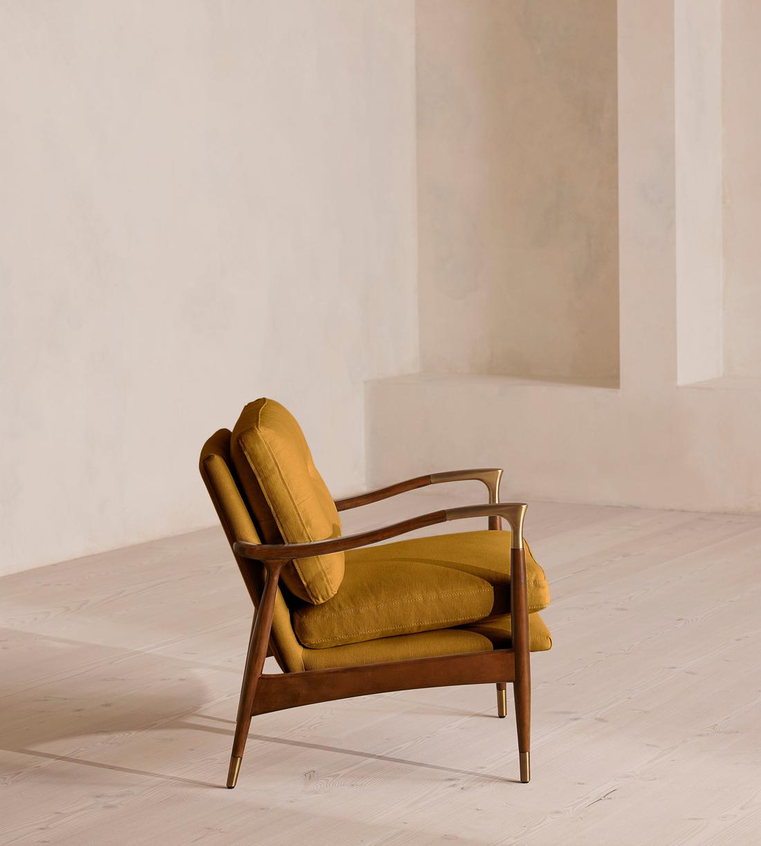 Theodore Armchair - Linen - Turmeric - US - Images - Image 3
