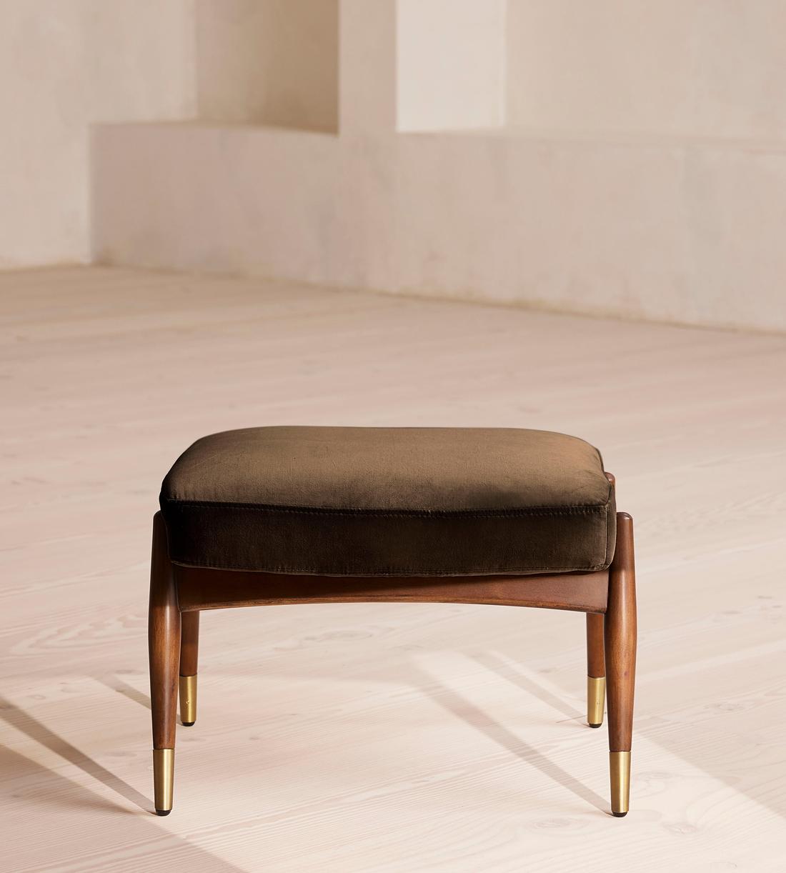 Theodore Footstool - Velvet - Chocolate Brown - Listing - Image 2