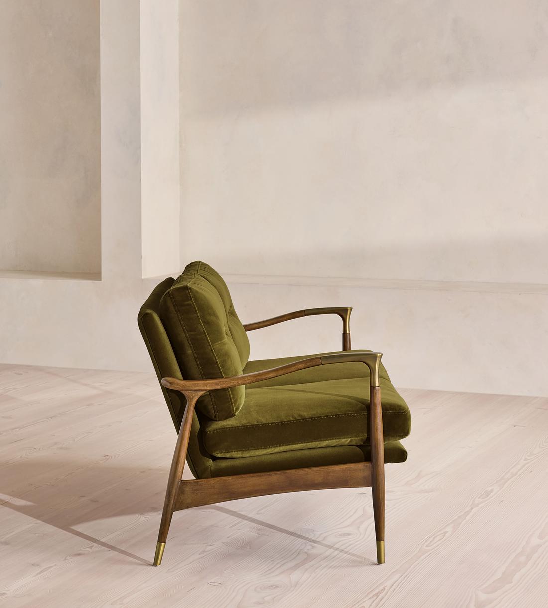 Theodore Two Seater Sofa - Velvet - Olive - US - Images - Image 3
