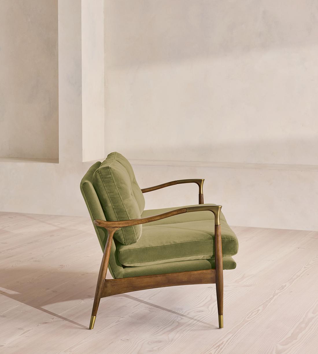 Theodore Two Seater Sofa - Velvet - Lichen - US - Images - Image 3