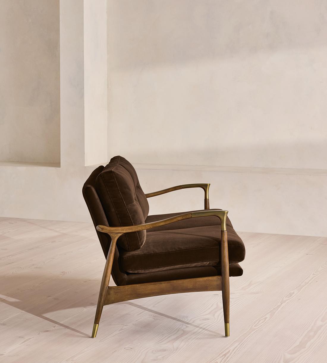 Theodore Two Seater Sofa - Velvet - Chocolate - UK - Images - Image 3