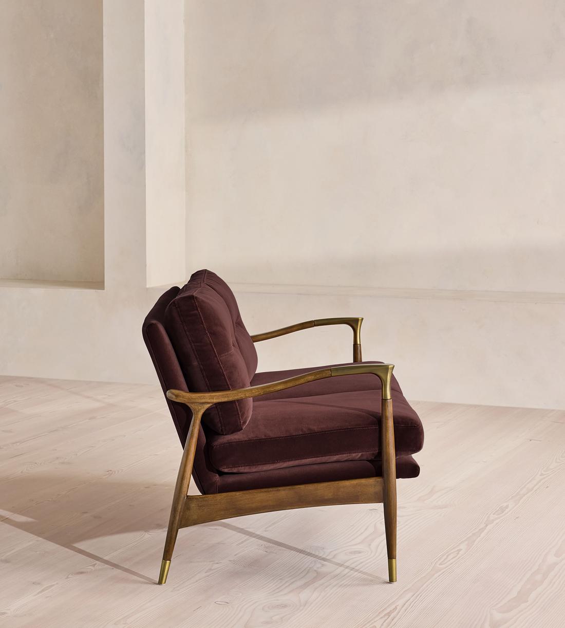 Theodore Two Seater Sofa - Velvet - Aubergine - UK - Images - Image 3