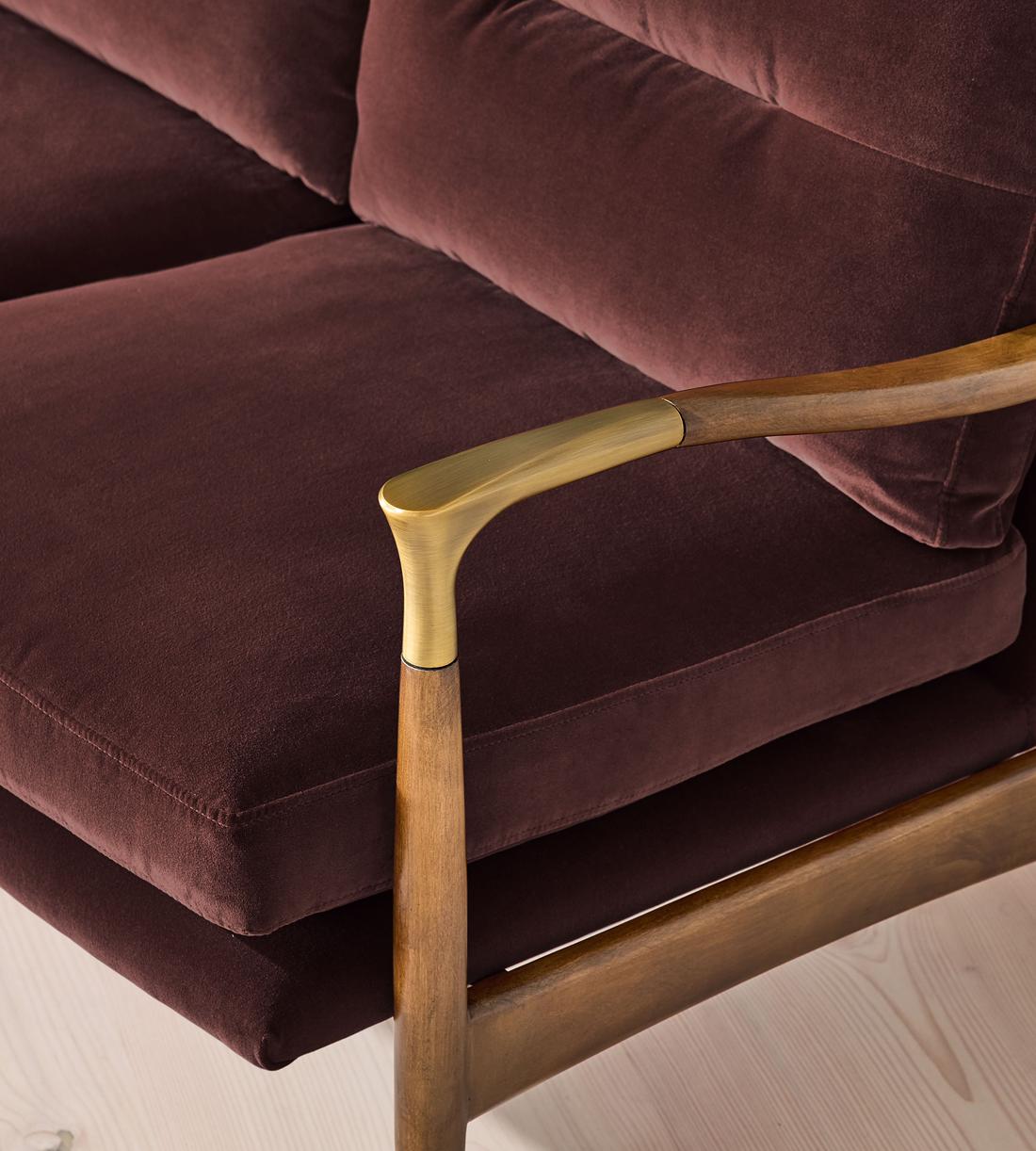Theodore Two Seater Sofa - Velvet - Aubergine - UK - Images - Image 5