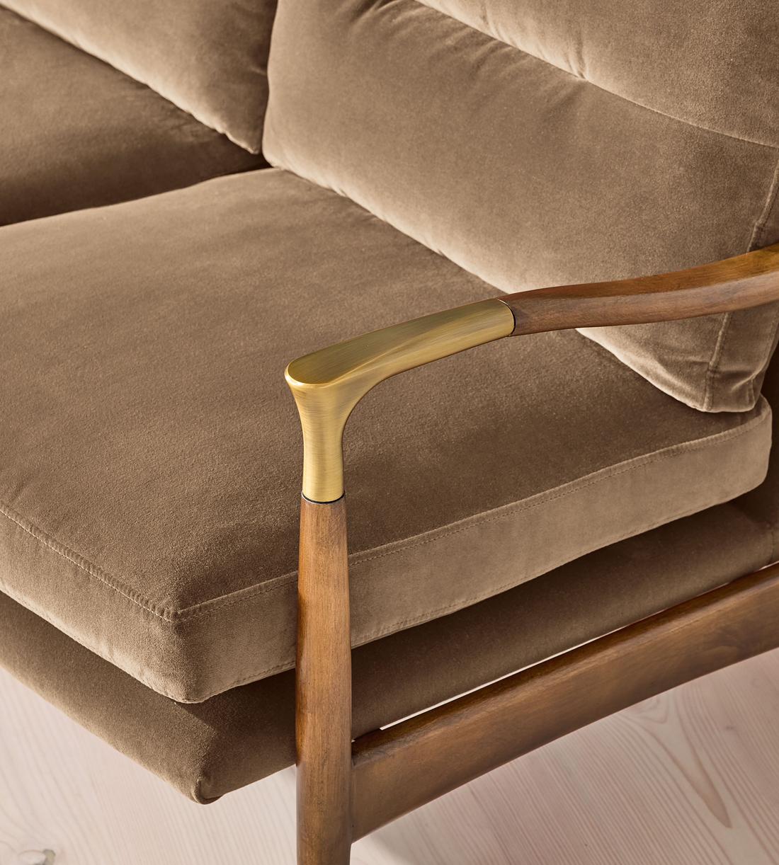 Theodore Two Seater Sofa - Velvet - Truffle - US - Images - Image 5