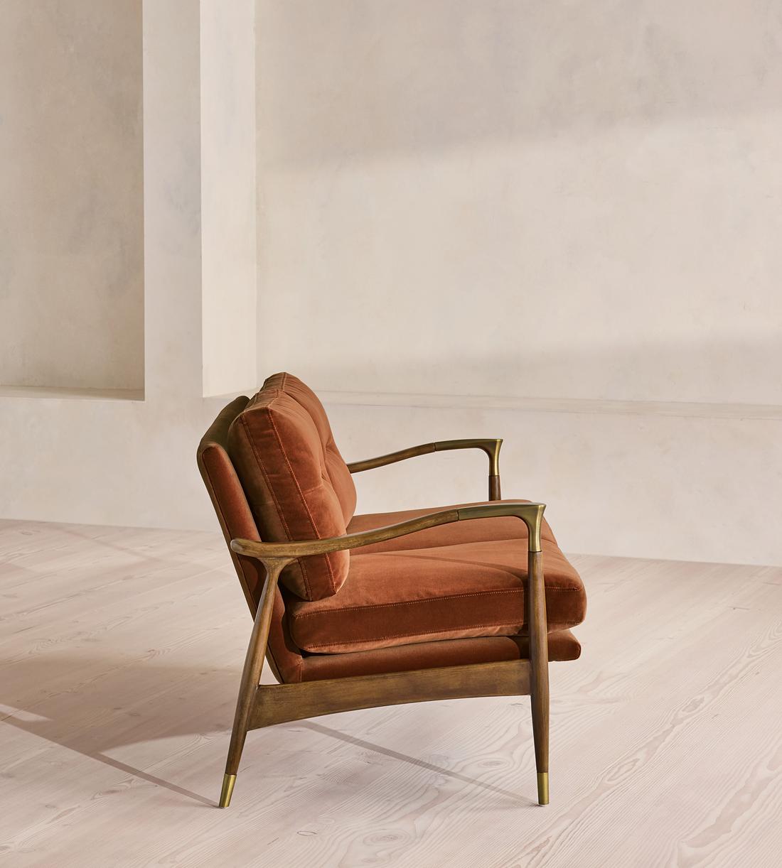 Theodore Two Seater Sofa - Velvet - Cinnamon - UK - Images - Image 3