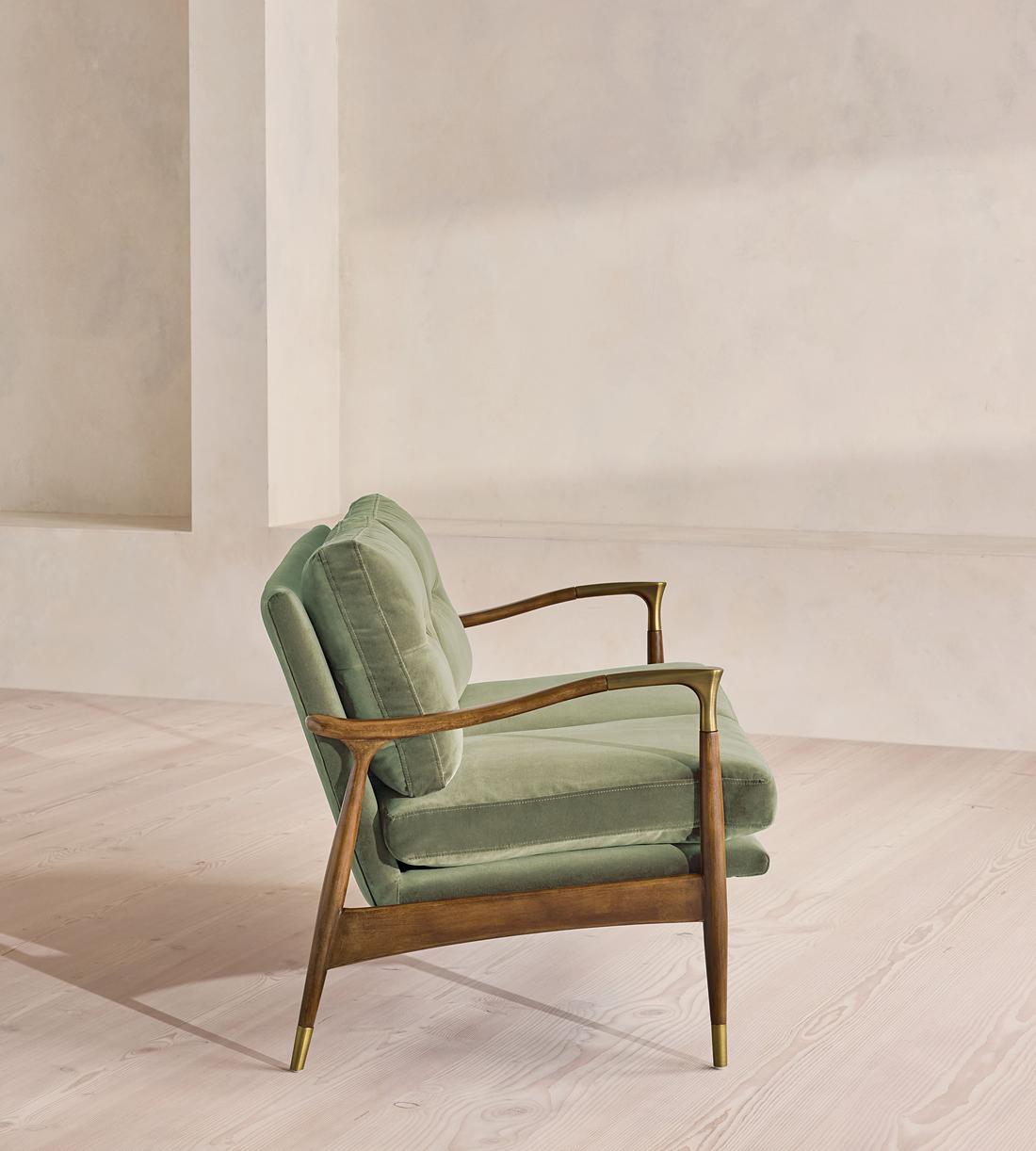 Theodore Two Seater Sofa - Velvet - Seafoam - US - Images - Image 3