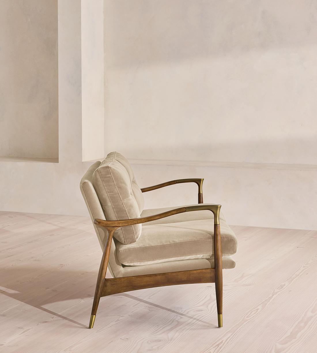 Theodore Two Seater Sofa - Velvet - Oyster - UK - Images - Image 3