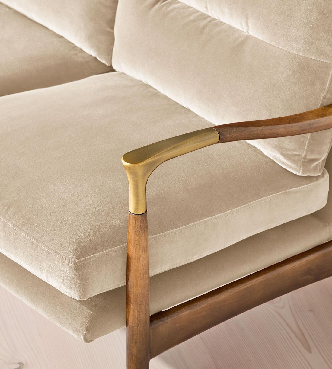 Theodore Two Seater Sofa - Velvet - Oyster - UK - Images - Image 5