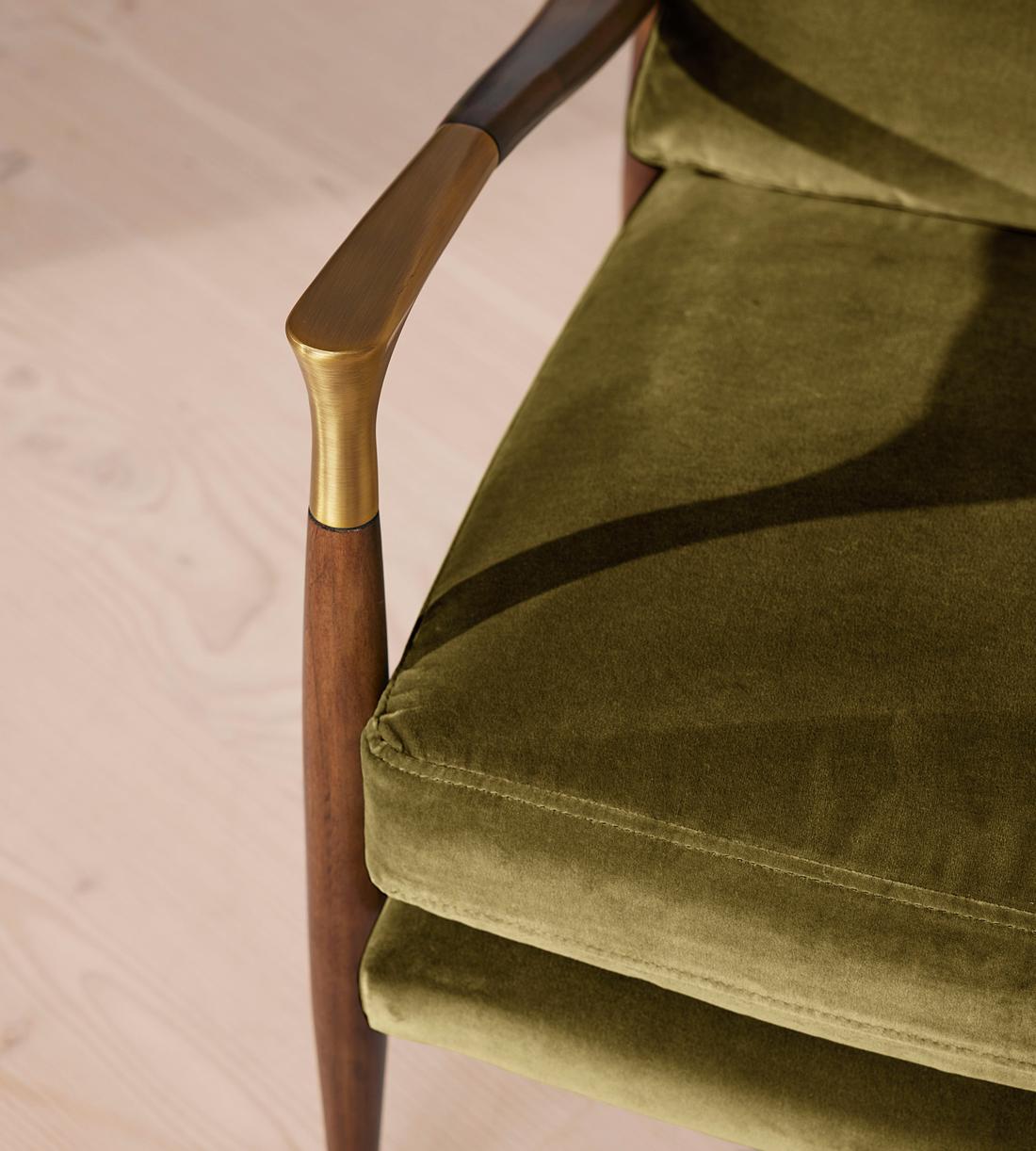 Theodore Armchair - Velvet - Olive - Images - Image 5