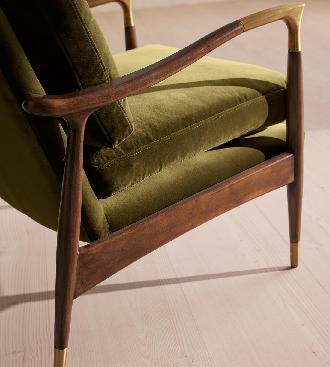 Theodore Armchair - Velvet - Olive - Images - Image 5