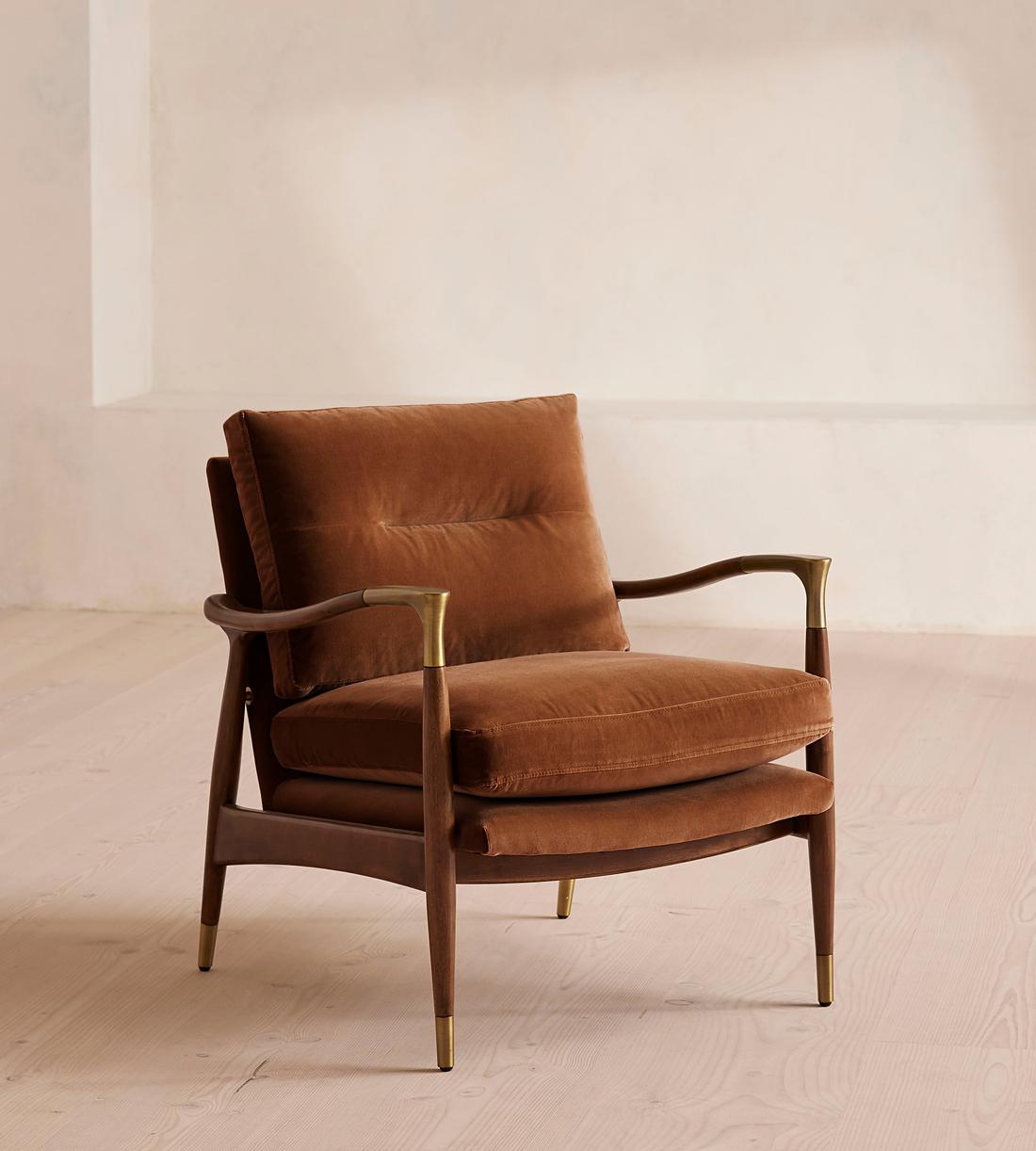 Theodore Armchair - Velvet - Cinnamon - US - Listing - Image 1