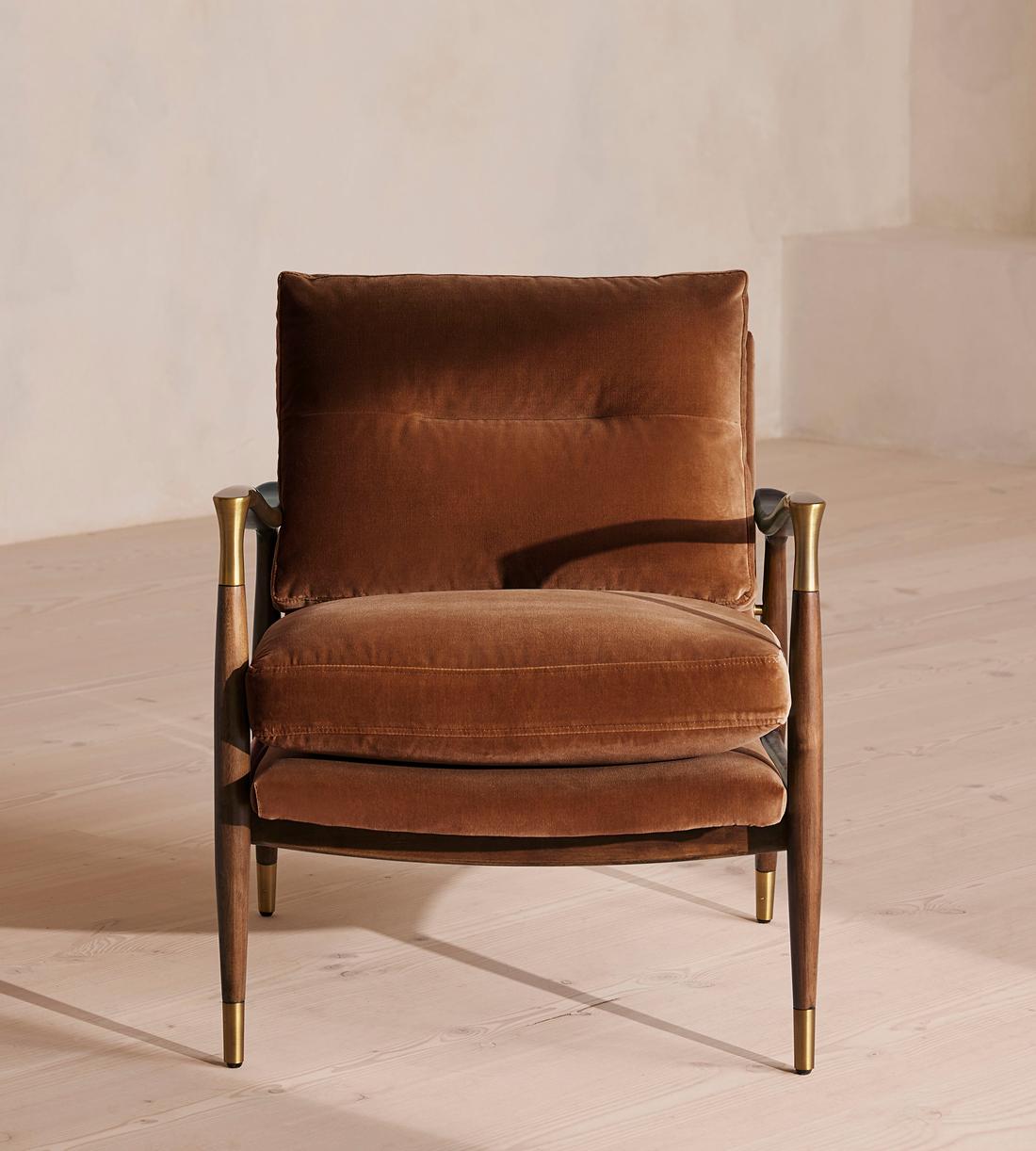 Theodore Armchair - Velvet - Cinnamon - US - Listing - Image 2