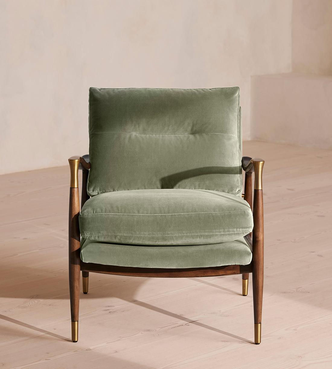 Theodore Armchair - Velvet - Seafoam - UK - Listing - Image 2
