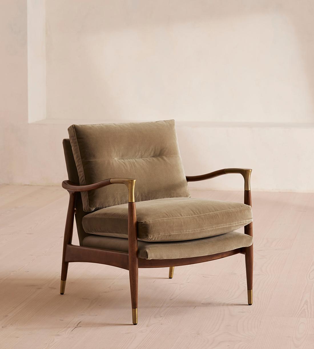 Theodore Armchair - Velvet - Truffle - US - Listing - Image 1