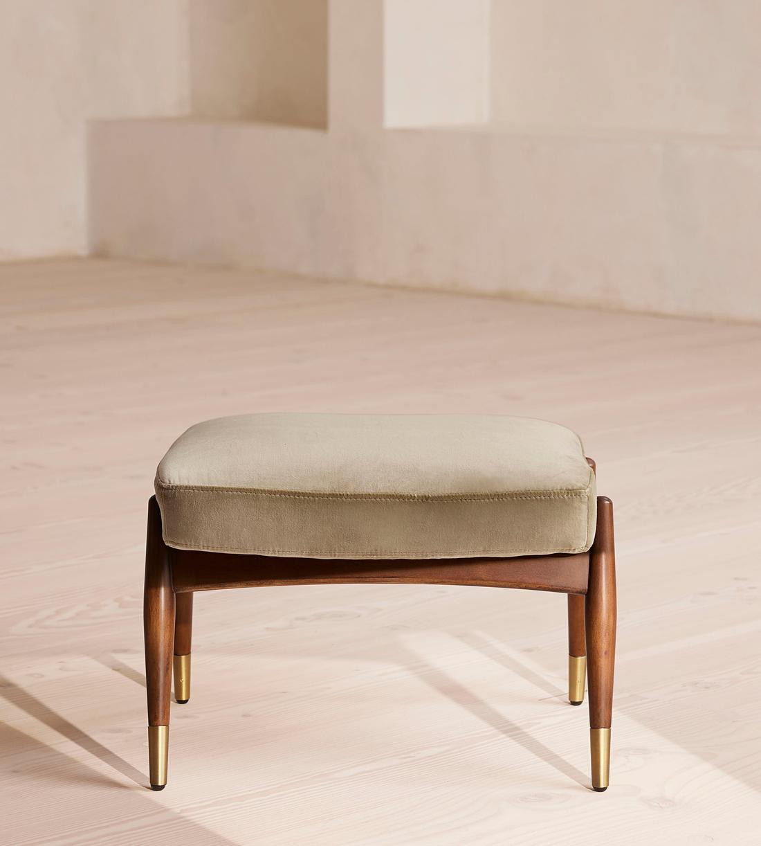 Theodore Footstool - Velvet - Oyster - UK - Listing - Image 2