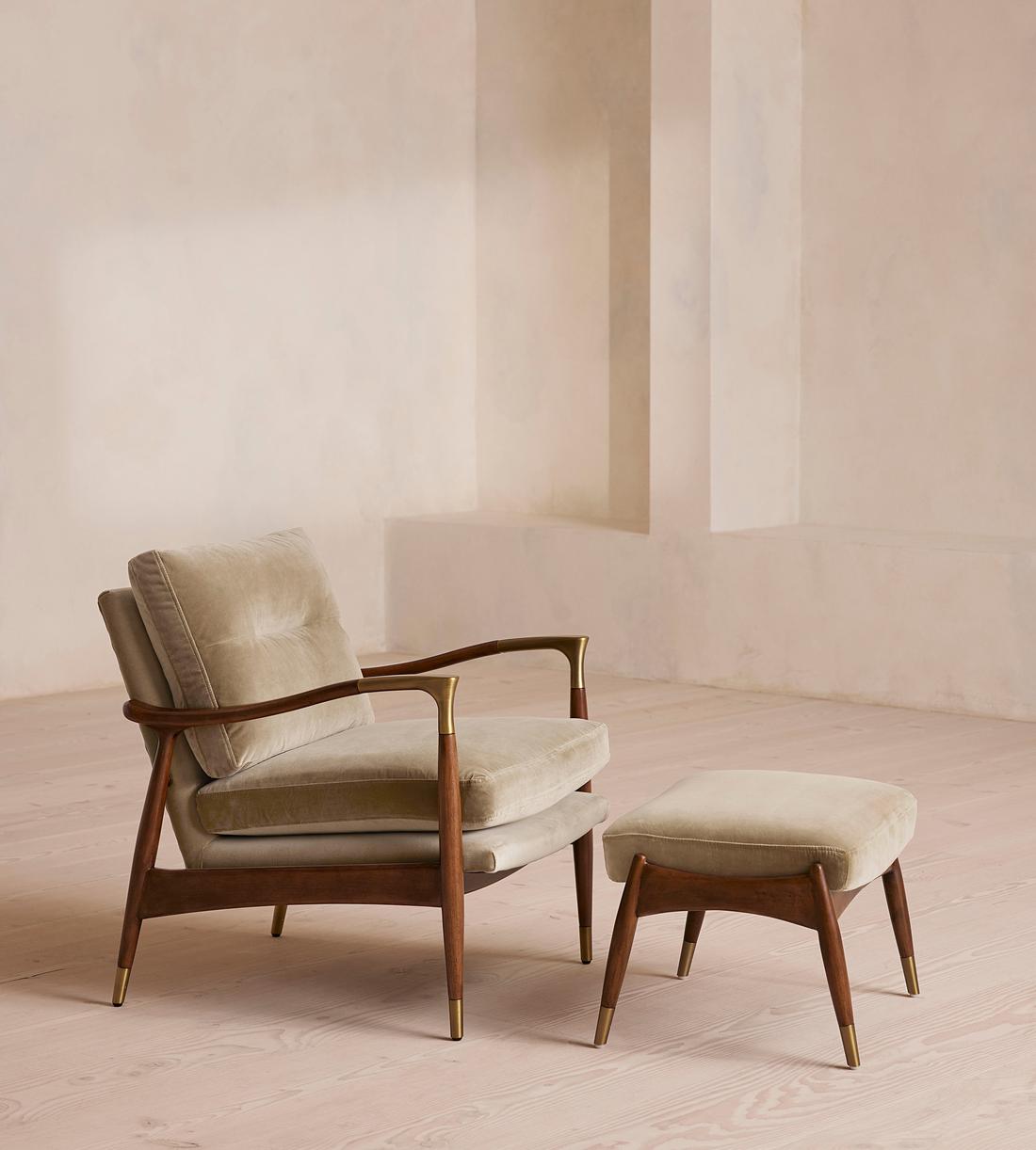 Theodore Footstool - Velvet - Oyster - US - Images - Image 4