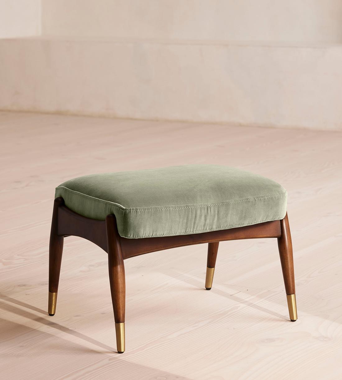Theodore Footstool - Velvet - Seafoam - US - Listing - Image 1