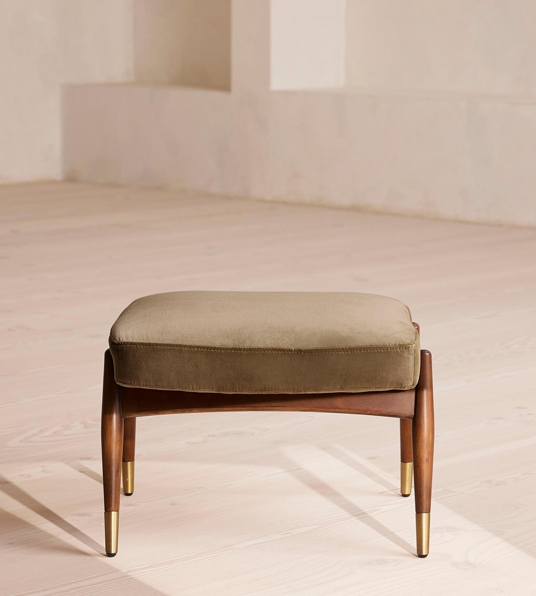 Theodore Footstool - Velvet - Truffle - UK - Listing - Image 2