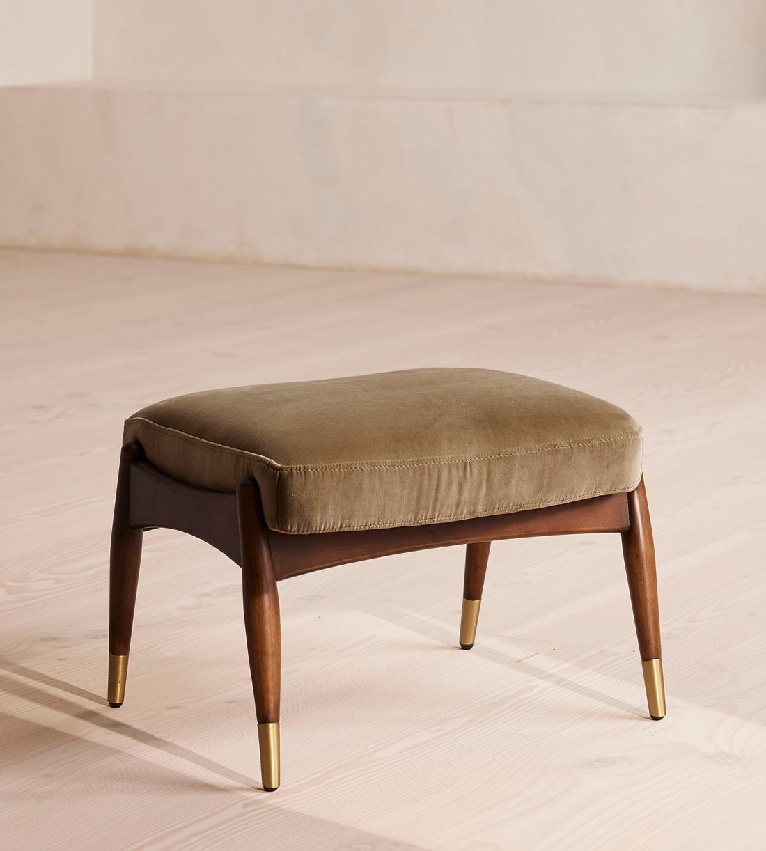 Theodore Footstool - Velvet - Truffle - US - Listing - Image 1