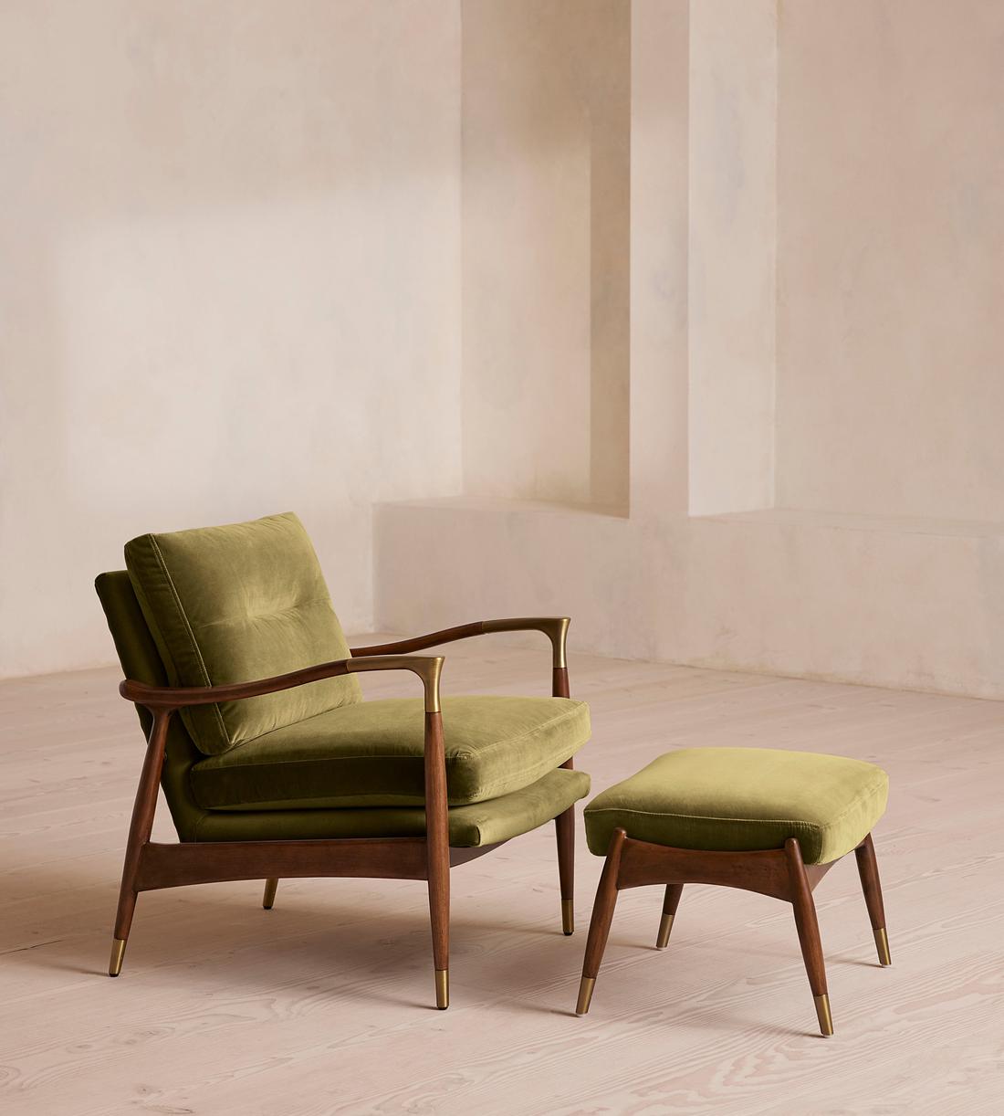 Theodore Footstool - Velvet - Olive - Images - Image 5
