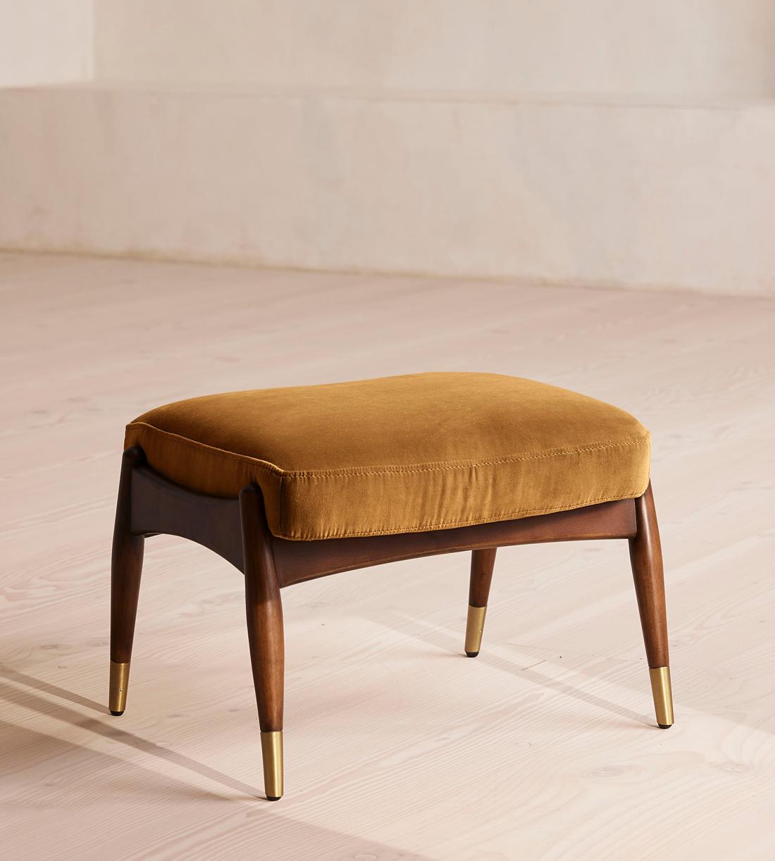 Theodore Footstool - Velvet - Mustard - Listing - Image 1