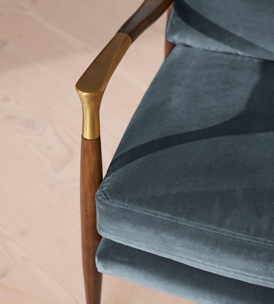 Theodore Armchair - Velvet - Grey Blue - US - Images - Image 8