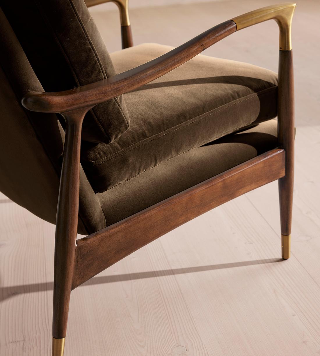 Theodore Armchair - Velvet - Chocolate Brown - Images - Image 6