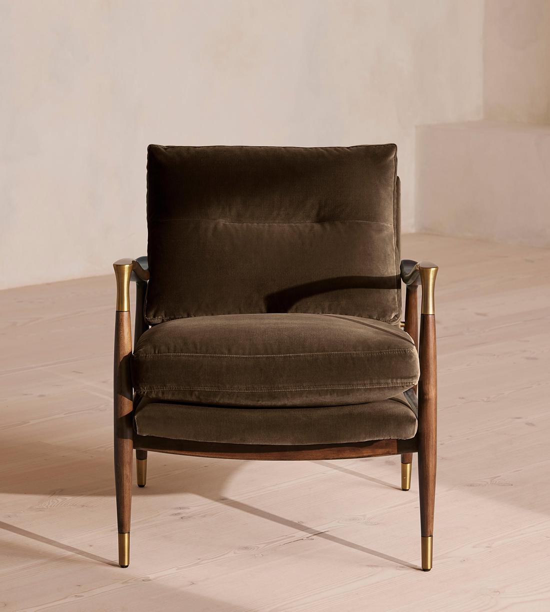 Theodore Armchair - Velvet - Chocolate Brown - US - Listing - Image 2